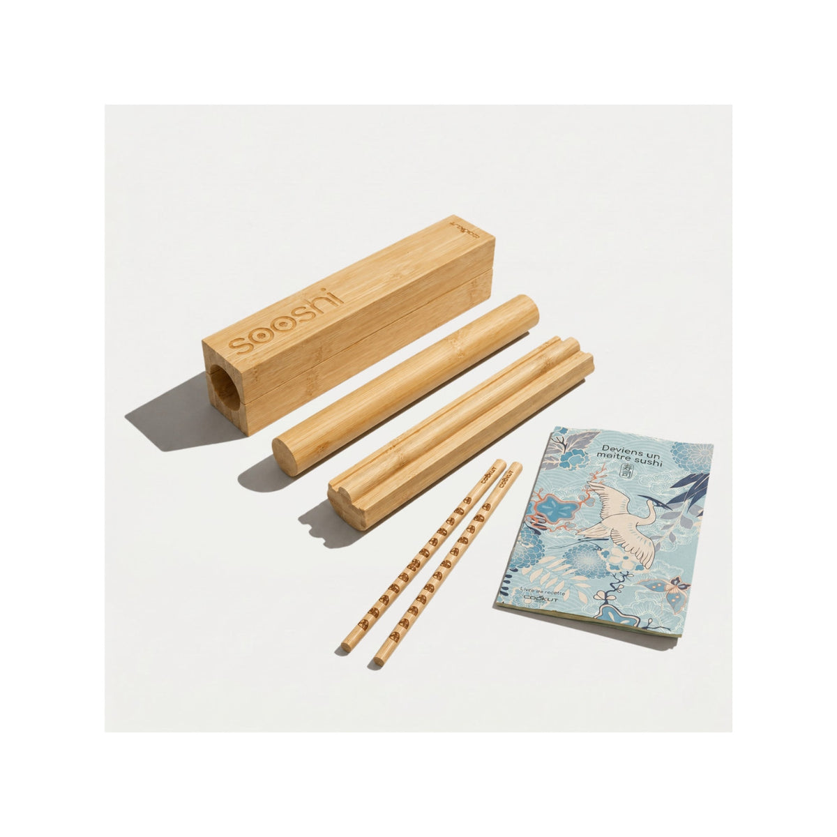 Kit sushi avec baguettes & livre