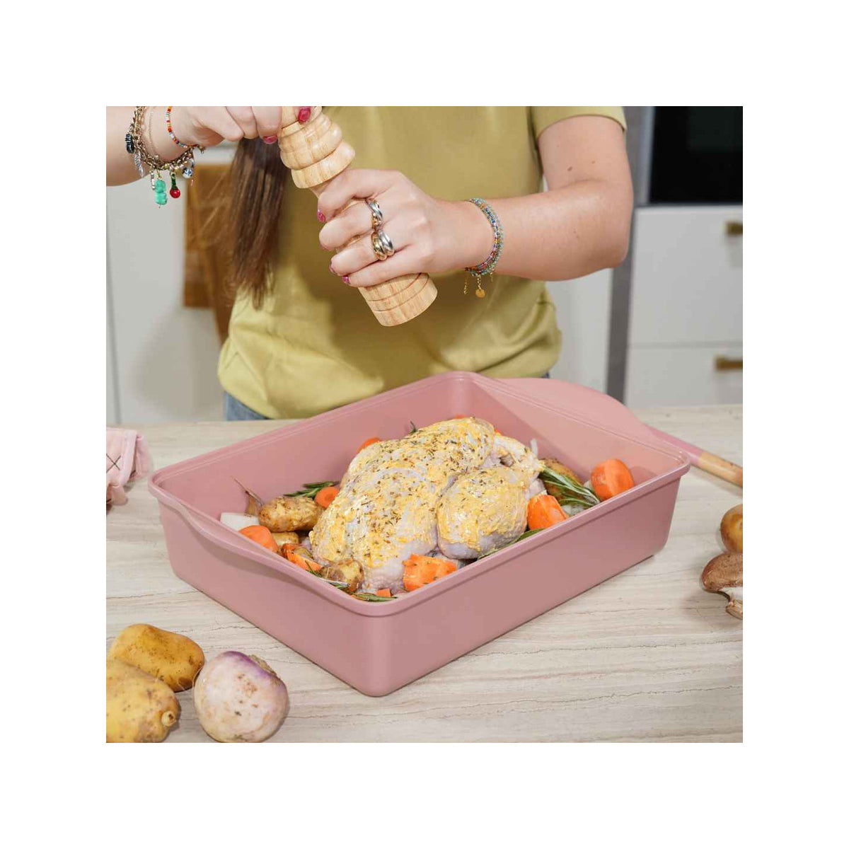 Le Formidable plat à four ajustable - Marshmallow Pink / 40x27 cm - image 4