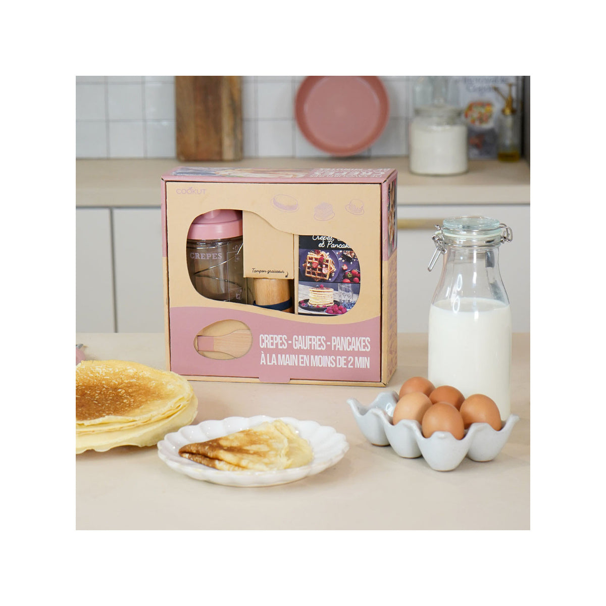 Coffret shaker à crêpes, pancakes, gaufres - Marshmallow Pink - image 2